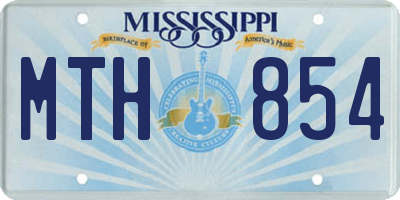 MS license plate MTH854