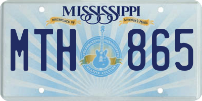 MS license plate MTH865
