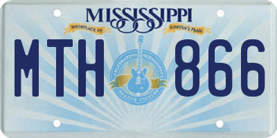 MS license plate MTH866
