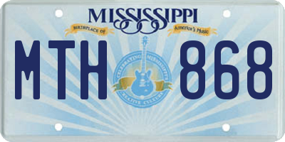 MS license plate MTH868