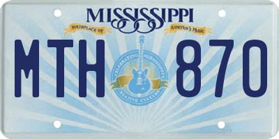 MS license plate MTH870