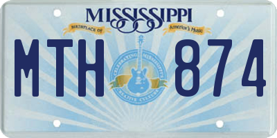 MS license plate MTH874