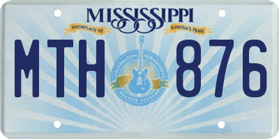 MS license plate MTH876