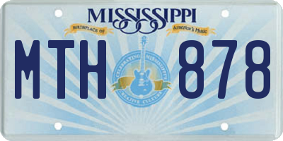 MS license plate MTH878