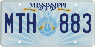 MS license plate MTH883