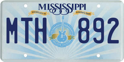 MS license plate MTH892