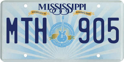 MS license plate MTH905