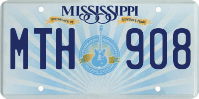 MS license plate MTH908