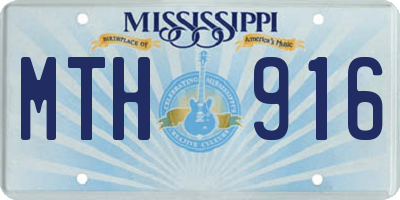 MS license plate MTH916