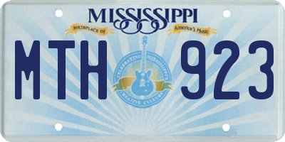 MS license plate MTH923