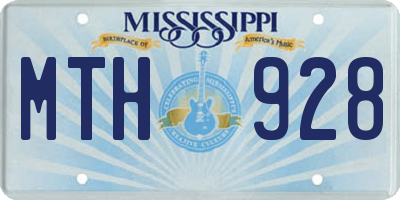 MS license plate MTH928