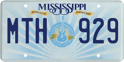 MS license plate MTH929