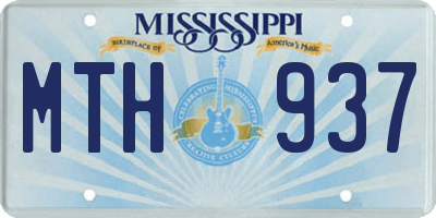 MS license plate MTH937