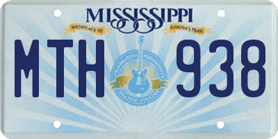 MS license plate MTH938