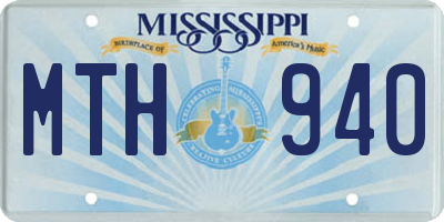MS license plate MTH940