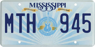 MS license plate MTH945