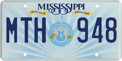 MS license plate MTH948