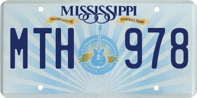 MS license plate MTH978
