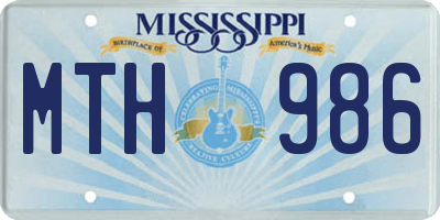 MS license plate MTH986