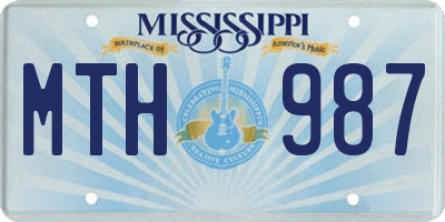 MS license plate MTH987