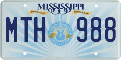 MS license plate MTH988