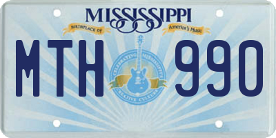 MS license plate MTH990