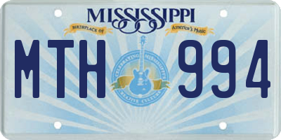 MS license plate MTH994
