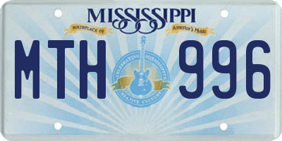 MS license plate MTH996