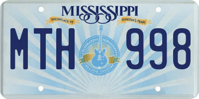 MS license plate MTH998