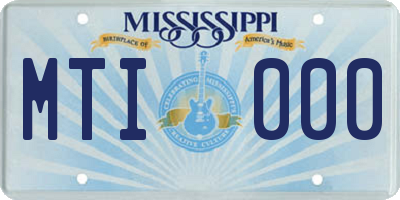 MS license plate MTI000