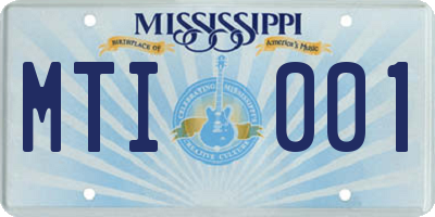 MS license plate MTI001