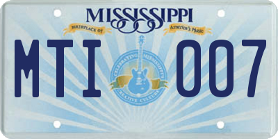 MS license plate MTI007