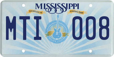 MS license plate MTI008