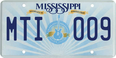 MS license plate MTI009