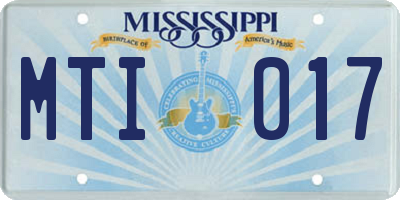 MS license plate MTI017