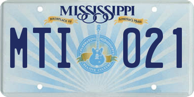 MS license plate MTI021