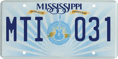MS license plate MTI031