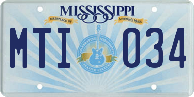 MS license plate MTI034