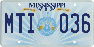 MS license plate MTI036