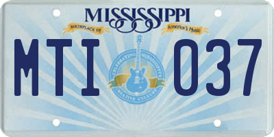 MS license plate MTI037