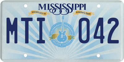 MS license plate MTI042
