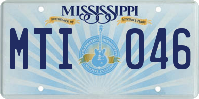 MS license plate MTI046