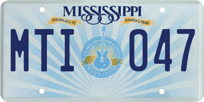 MS license plate MTI047