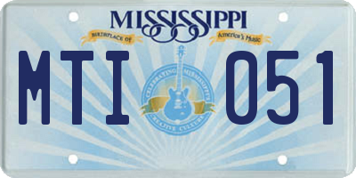 MS license plate MTI051