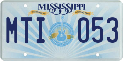MS license plate MTI053