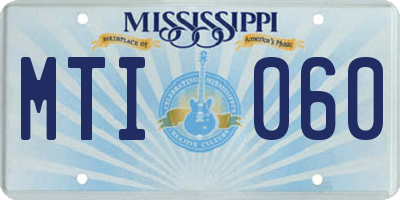 MS license plate MTI060
