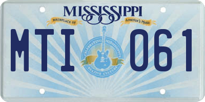 MS license plate MTI061