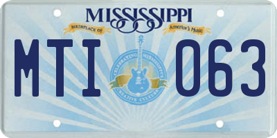 MS license plate MTI063