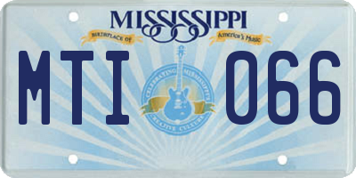 MS license plate MTI066