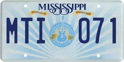 MS license plate MTI071